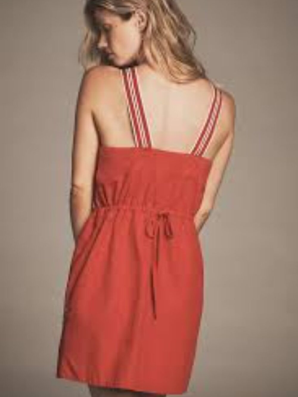 ANTHROPOLOGIE DAILY PRACTICE Passing Shot Sleeveless Mini Dress Size M, Red